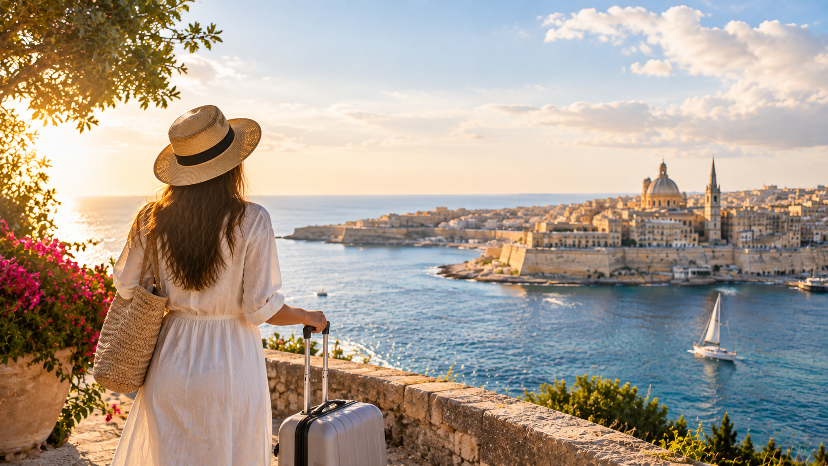 Malta coastline and arrival